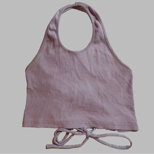 The Ragged Priest Purple Halter Top Lace up Back